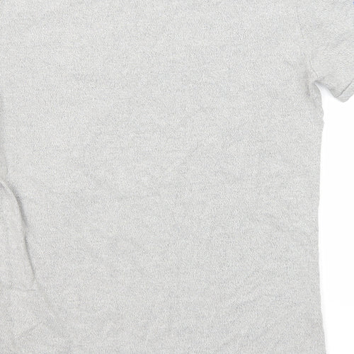 Superdry Mens Grey Cotton T-Shirt Size M Round Neck