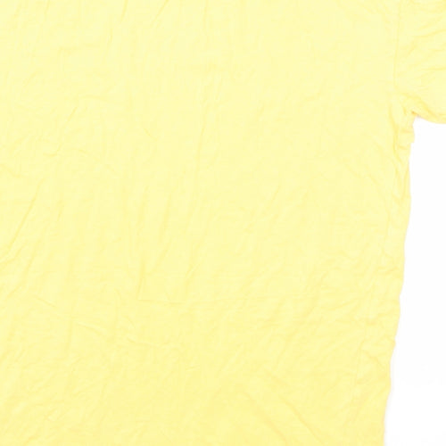 PINK Womens Yellow Cotton Basic T-Shirt Size XS Crew Neck - Take it Easy