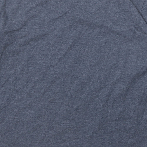 Mistral Womens Blue Cotton Basic T-Shirt Size 16 V-Neck
