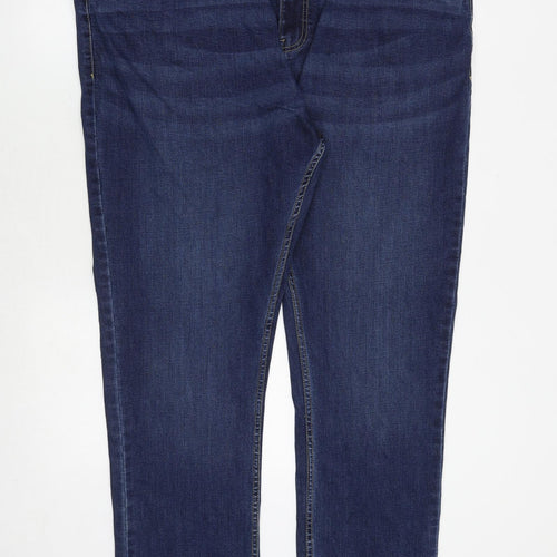 Jacamo Mens Blue Cotton Straight Jeans Size 48 in Regular Zip