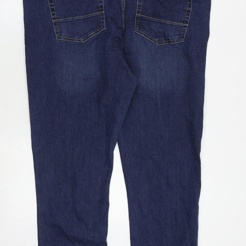 Jacamo Mens Blue Cotton Straight Jeans Size 48 in Regular Zip