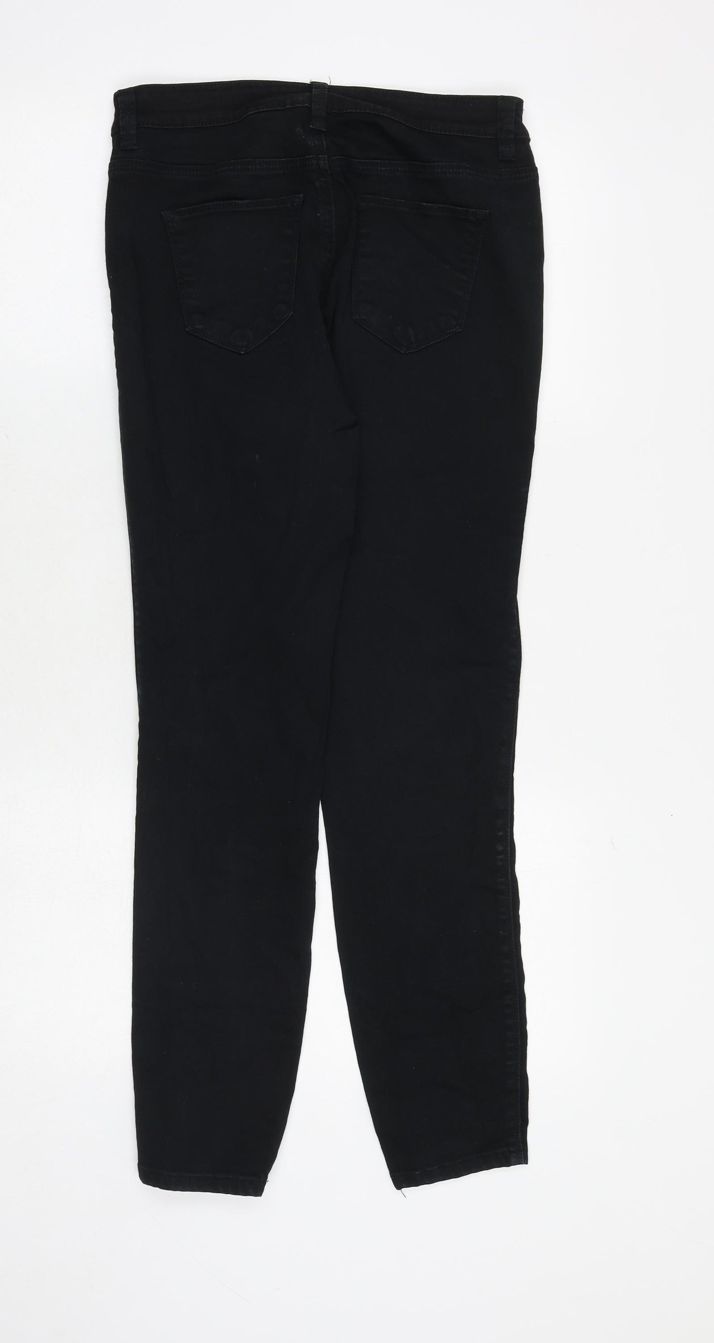 NEXT Womens Black Cotton Jegging Jeans Size 12 Regular Zip