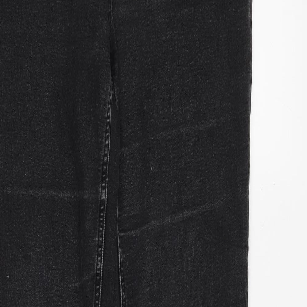 Marks and Spencer Womens Grey Cotton Bootcut Jeans Size 10 Slim Zip