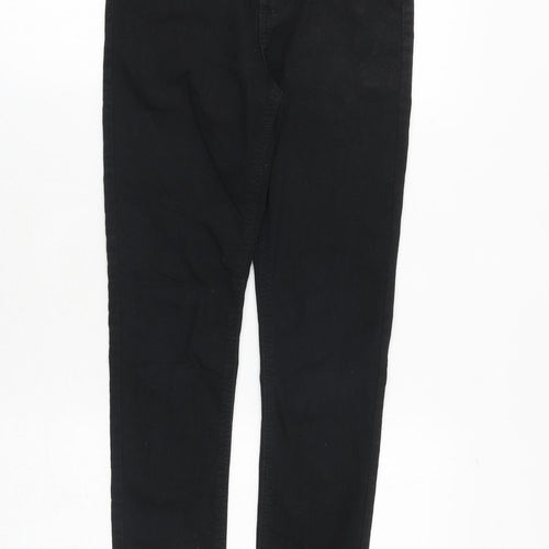 H&M Girls Black Cotton Skinny Jeans Size 10-11 Years Regular Zip