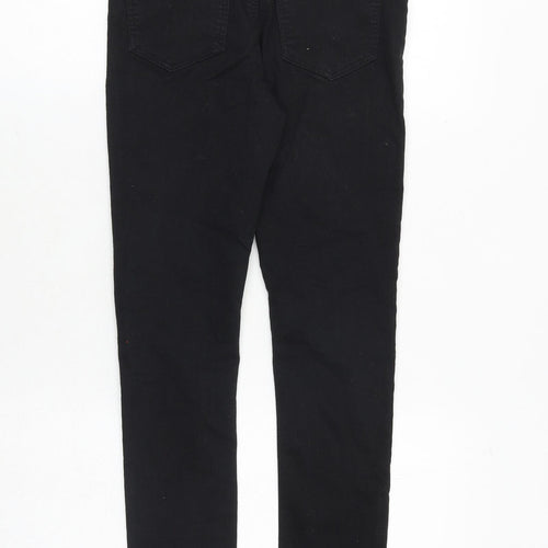 H&M Girls Black Cotton Skinny Jeans Size 10-11 Years Regular Zip