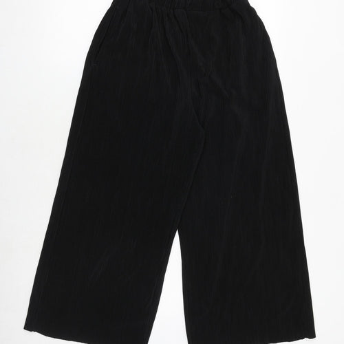 Topshop Womens Black Polyester Trousers Size 10 Regular - Plisse