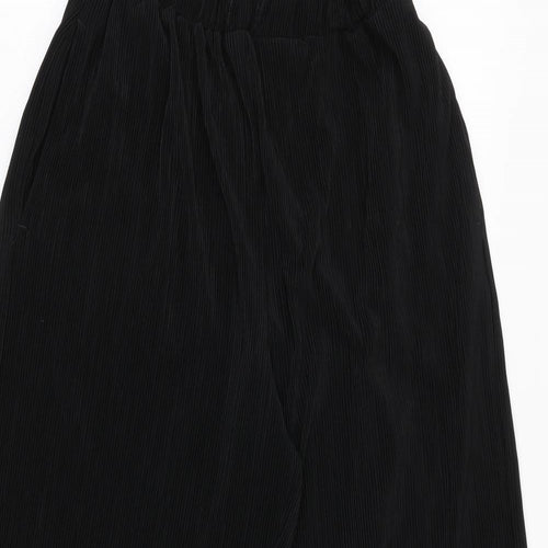 Topshop Womens Black Polyester Trousers Size 10 Regular - Plisse