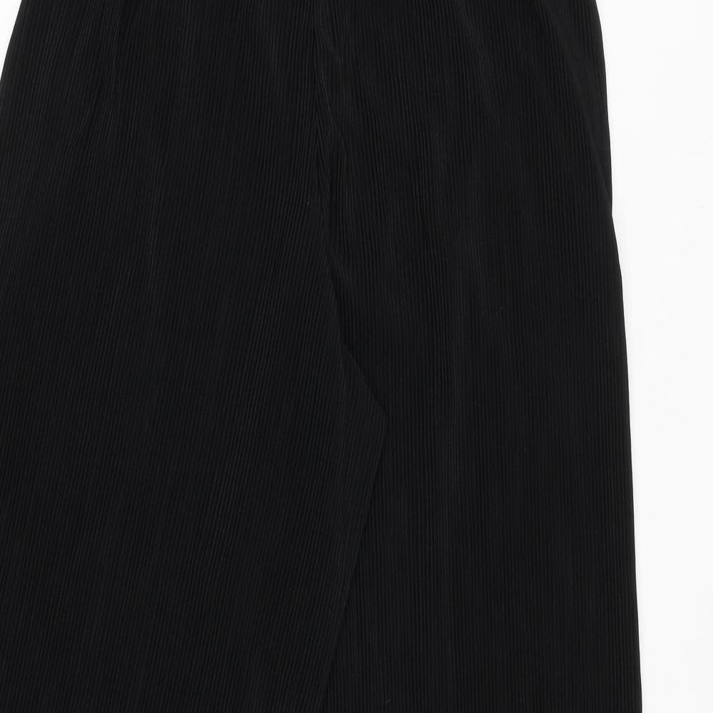 Topshop Womens Black Polyester Trousers Size 10 Regular - Plisse