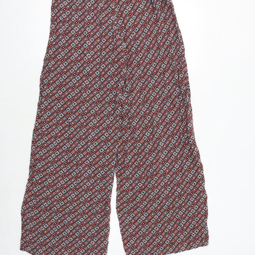NEXT Womens Multicoloured Geometric Viscose Trousers Size 10 Regular