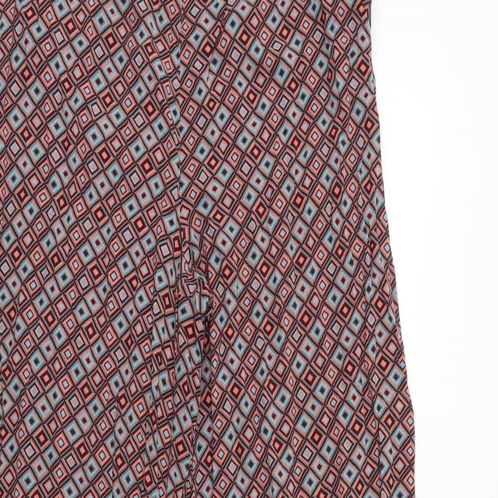 NEXT Womens Multicoloured Geometric Viscose Trousers Size 10 Regular