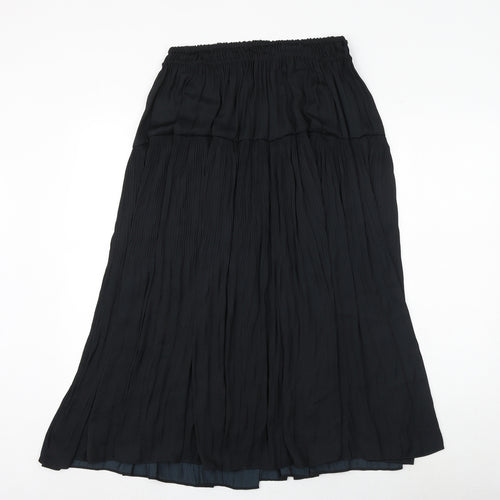 Marks and Spencer Womens Black Polyester Pleated Skirt Size 12