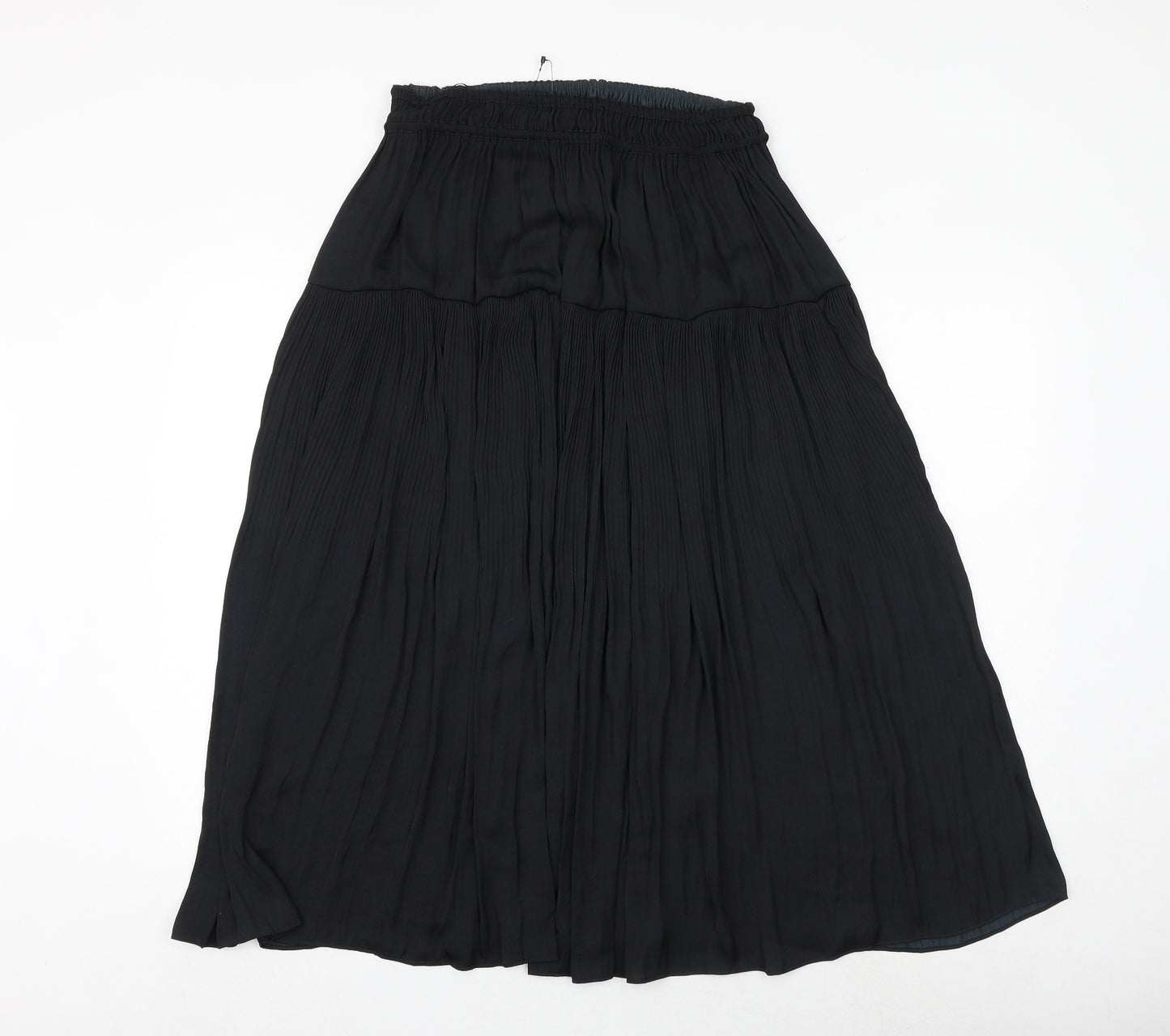 Marks and Spencer Womens Black Polyester Pleated Skirt Size 12