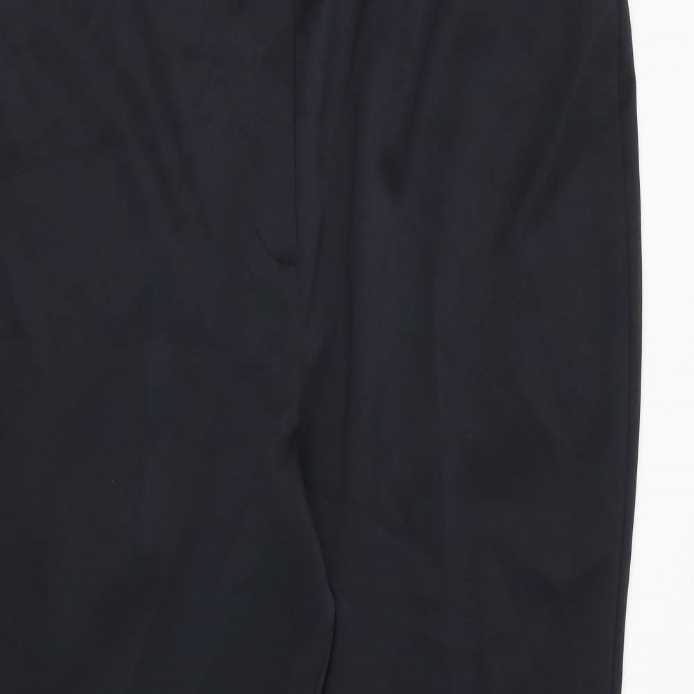 Marks and Spencer Womens Black Polyester Trousers Size 22 Regular Zip
