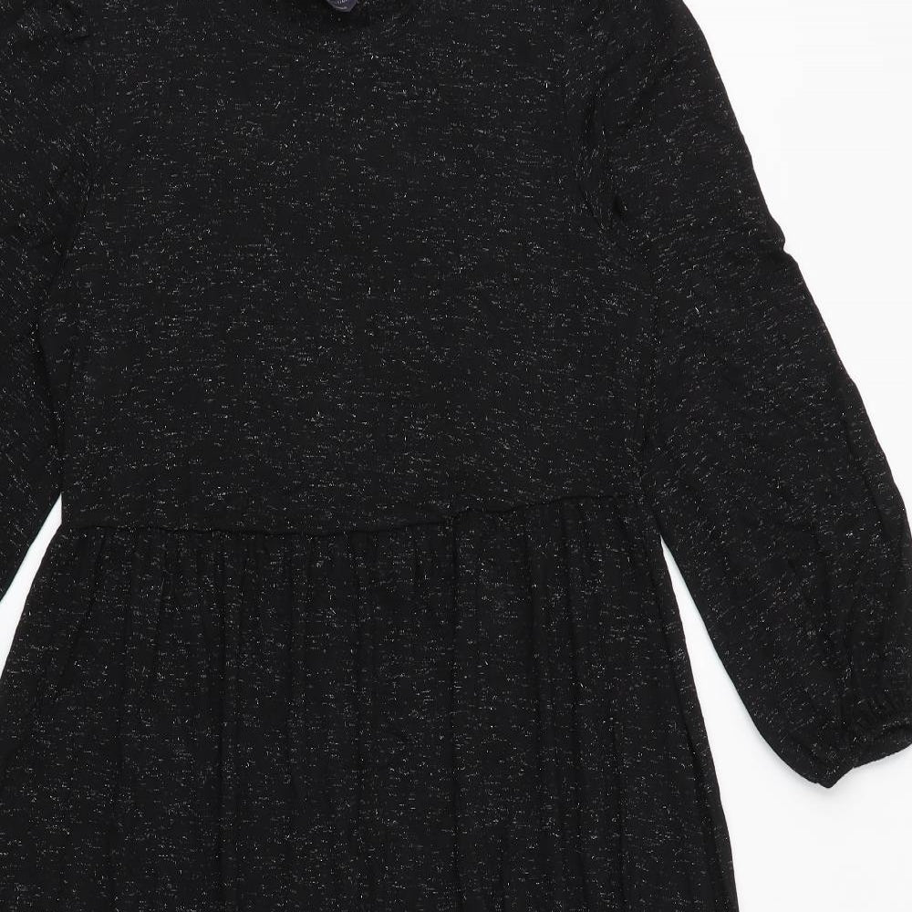 Marks and Spencer Womens Black Viscose Trapeze & Swing Size 10 Round Neck Pullover