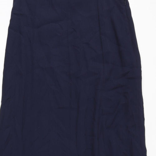 Marks and Spencer Womens Blue Viscose Maxi Skirt Size 14 Zip