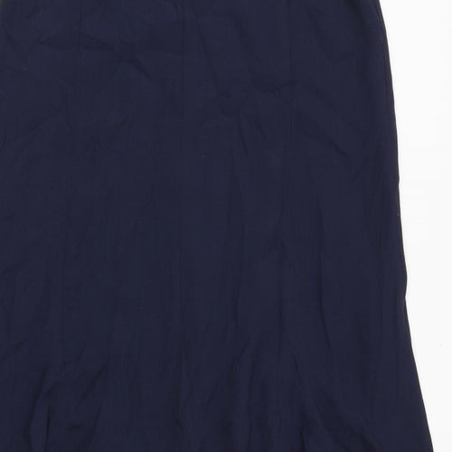 Marks and Spencer Womens Blue Viscose Maxi Skirt Size 14 Zip