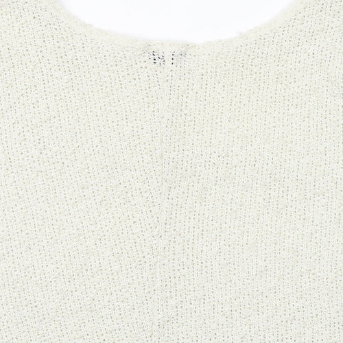 H&M Womens Beige Polyester Basic Blouse Size S Boat Neck