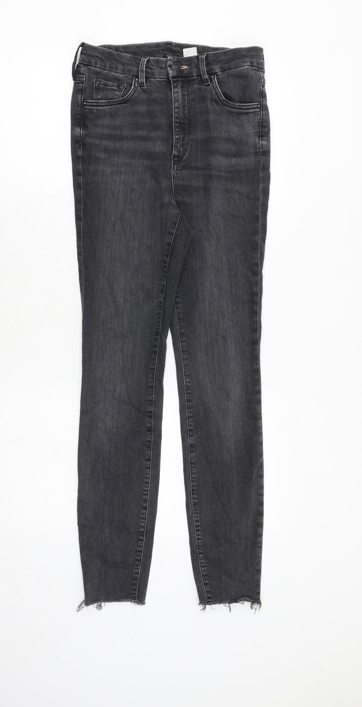 H&M Womens Grey Cotton Skinny Jeans Size 27 in Regular Zip