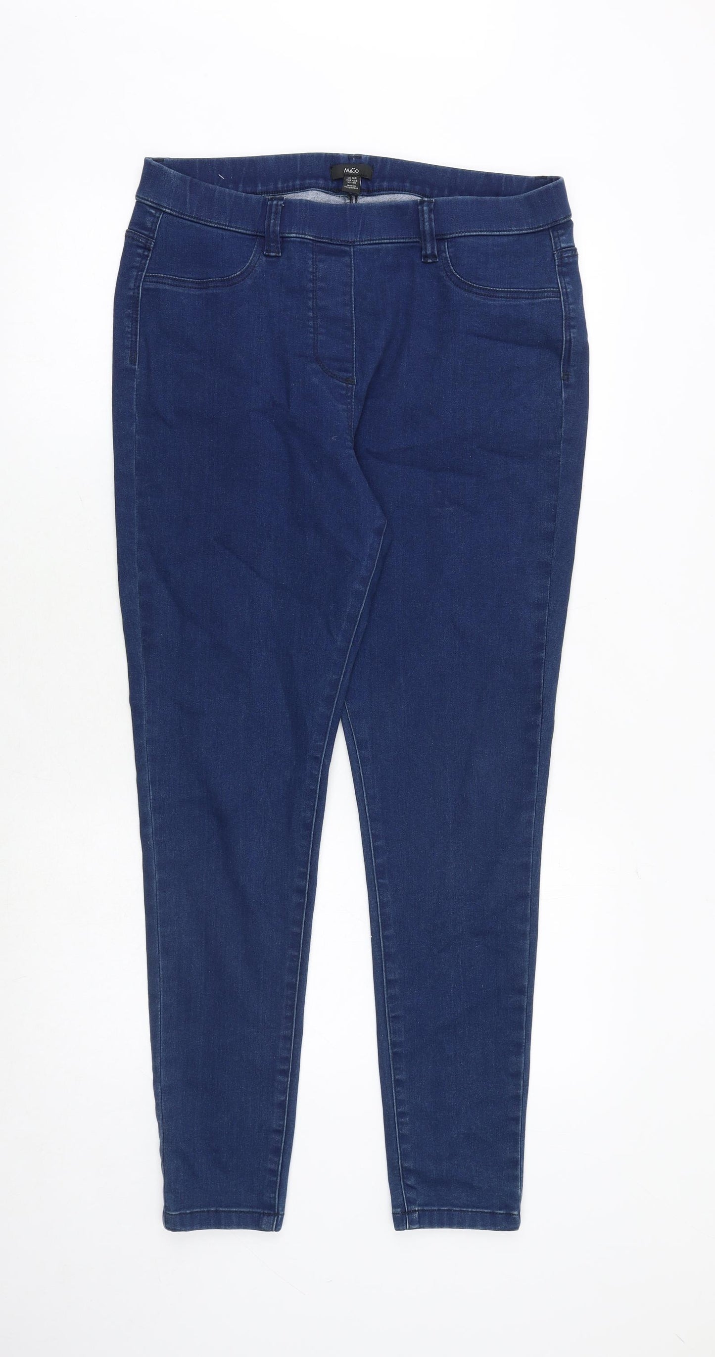 Marks and Spencer Womens Blue Cotton Jegging Jeans Size 14 Regular