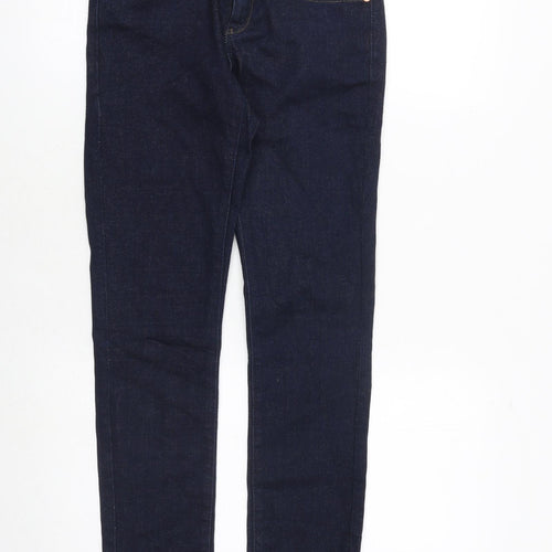 Topshop Womens Blue Cotton Skinny Jeans Size 26 in Regular Zip