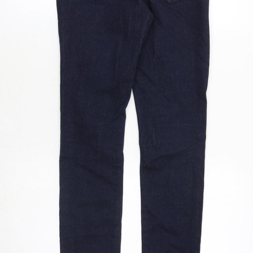 Topshop Womens Blue Cotton Skinny Jeans Size 26 in Regular Zip