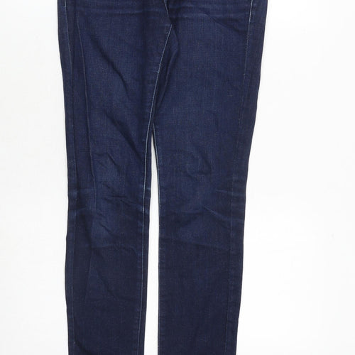 Topshop Womens Blue Cotton Skinny Jeans Size 26 in L30 in Regular Zip