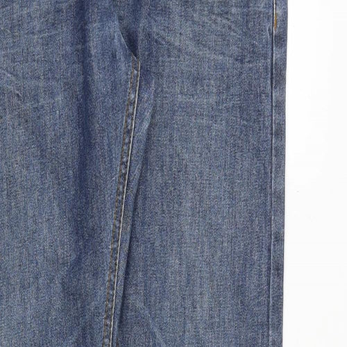 Jasper Conran Womens Blue Cotton Straight Jeans Size 12 Regular Zip