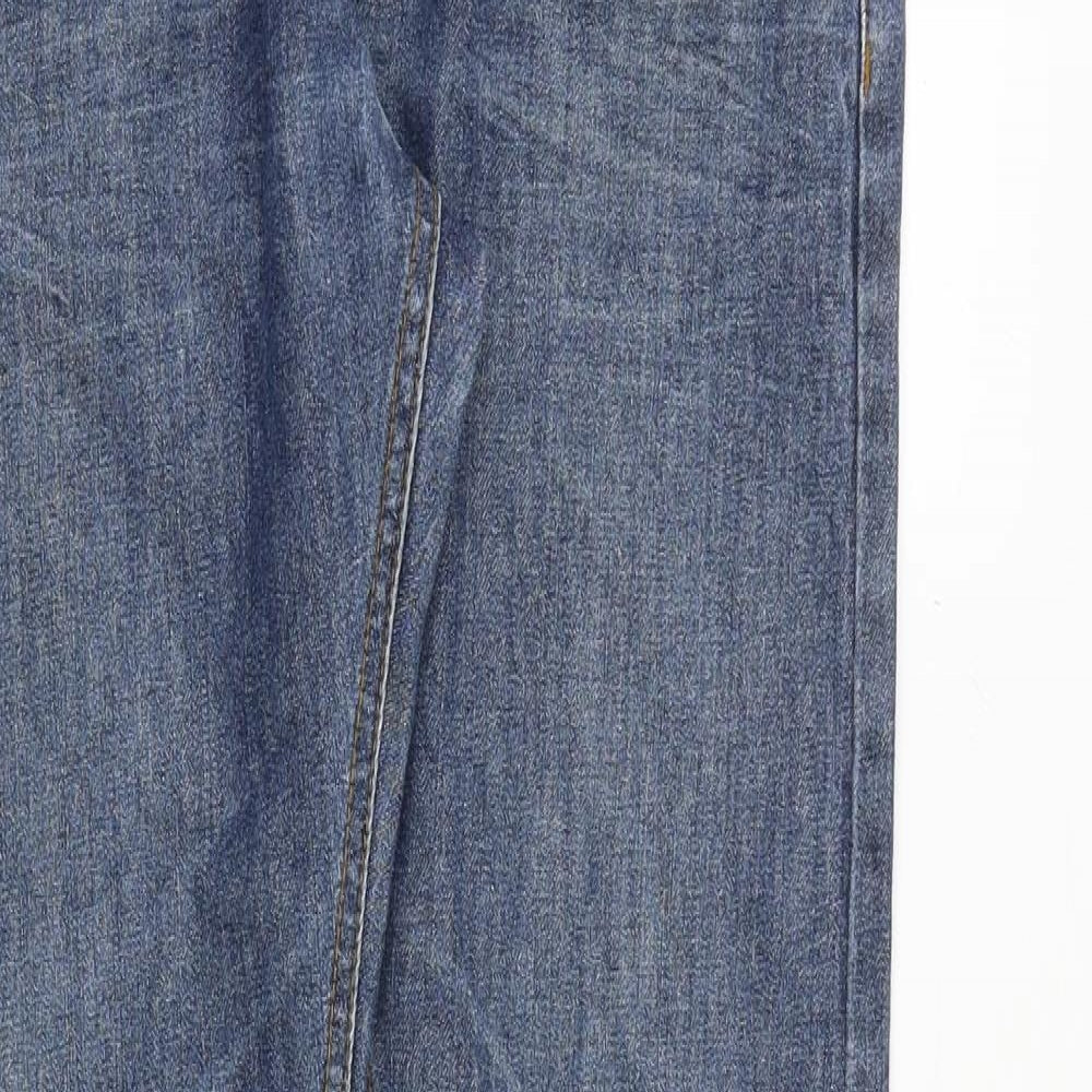 Jasper Conran Womens Blue Cotton Straight Jeans Size 12 Regular Zip