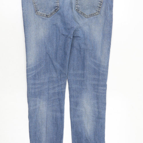 Zara Womens Blue Cotton Skinny Jeans Size 12 Regular Zip