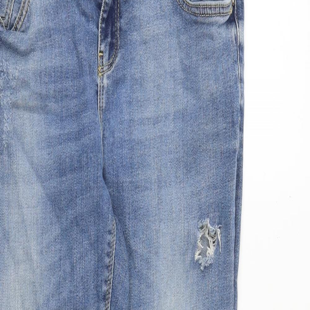 Zara Womens Blue Cotton Skinny Jeans Size 12 Regular Zip