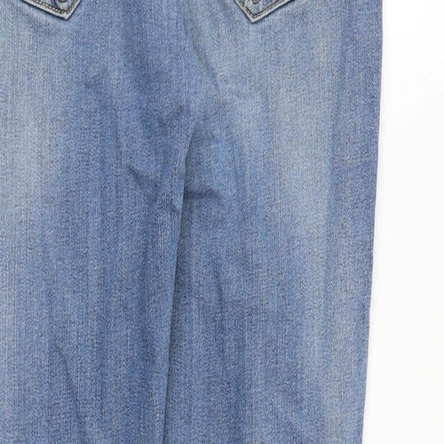 Zara Womens Blue Cotton Skinny Jeans Size 12 Regular Zip