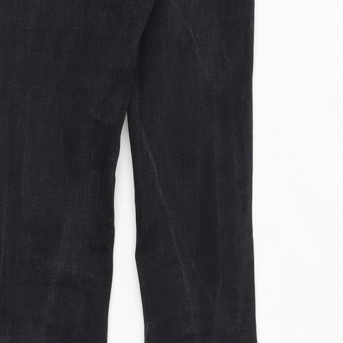 Monki Womens Black Cotton Bootcut Jeans Size 26 in Regular Zip