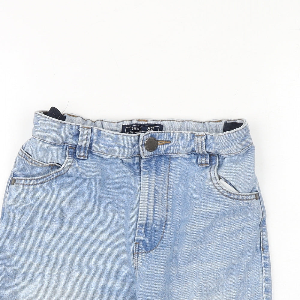 NEXT Boys Blue 100% Cotton Bermuda Shorts Size 11 Years Regular Zip
