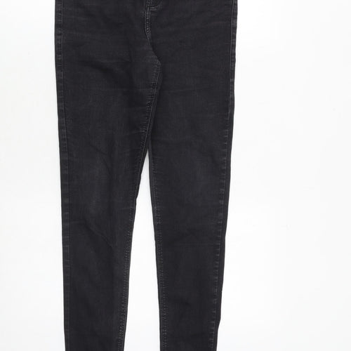Topshop Womens Grey Cotton Skinny Jeans Size 32 in Regular Zip