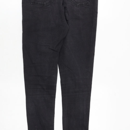Topshop Womens Grey Cotton Skinny Jeans Size 32 in Regular Zip