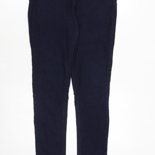Marks and Spencer Womens Blue Cotton Skinny Jeans Size 12 Regular Zip