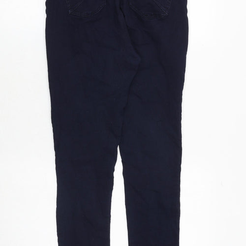 Marks and Spencer Womens Blue Cotton Skinny Jeans Size 12 Regular Zip