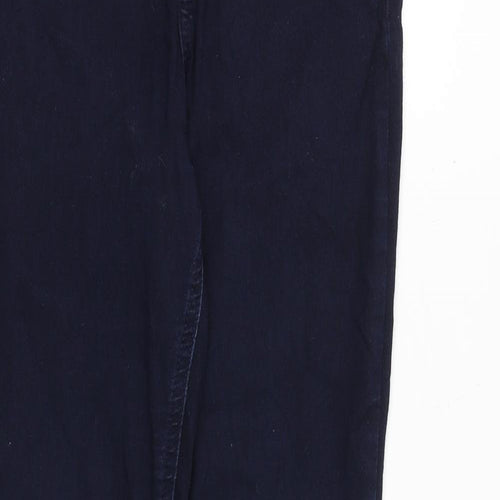 Marks and Spencer Womens Blue Cotton Skinny Jeans Size 12 Regular Zip
