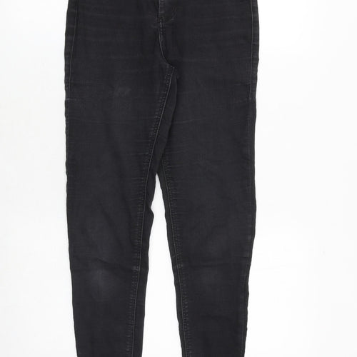Topshop Womens Black Cotton Skinny Jeans Size 28 in Regular Zip