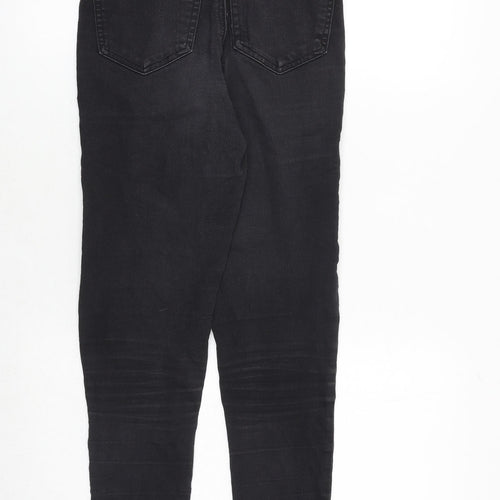 Topshop Womens Black Cotton Skinny Jeans Size 28 in Regular Zip