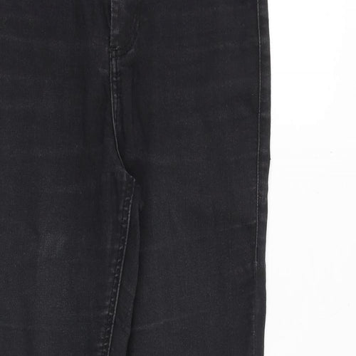 Topshop Womens Black Cotton Skinny Jeans Size 28 in Regular Zip