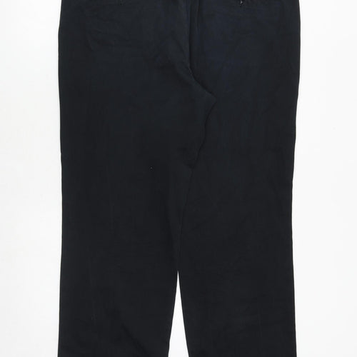 GANT Mens Black Cotton Trousers Size 38 in Regular Zip