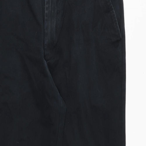 GANT Mens Black Cotton Trousers Size 38 in Regular Zip