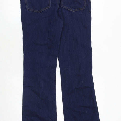 Marks and Spencer Womens Blue Cotton Bootcut Jeans Size 12 Regular Zip