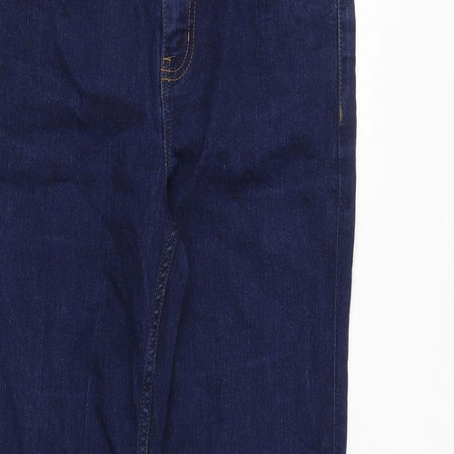 Marks and Spencer Womens Blue Cotton Bootcut Jeans Size 12 Regular Zip