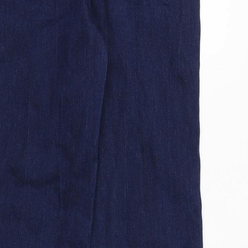Marks and Spencer Womens Blue Cotton Bootcut Jeans Size 12 Regular Zip