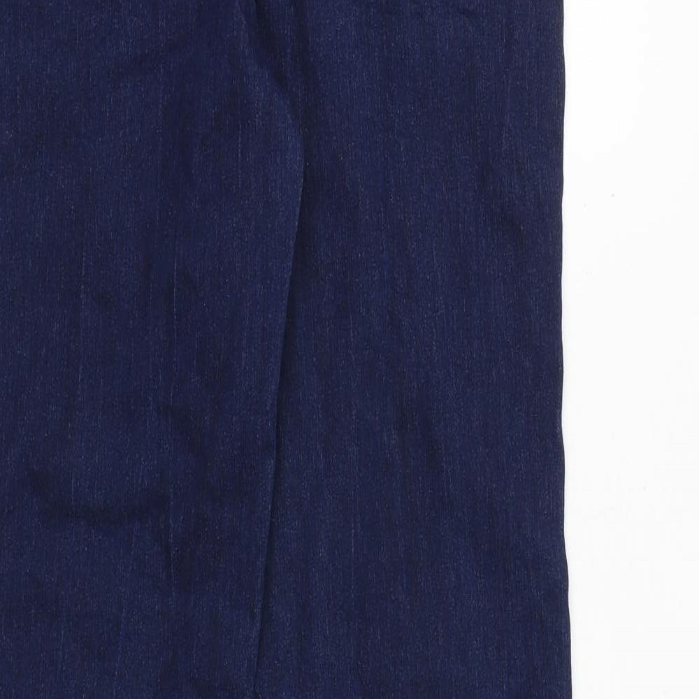 Marks and Spencer Womens Blue Cotton Bootcut Jeans Size 12 Regular Zip