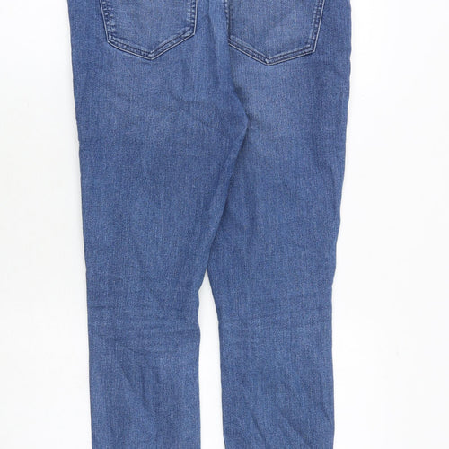 Marks and Spencer Womens Blue Cotton Skinny Jeans Size 10 Regular Zip