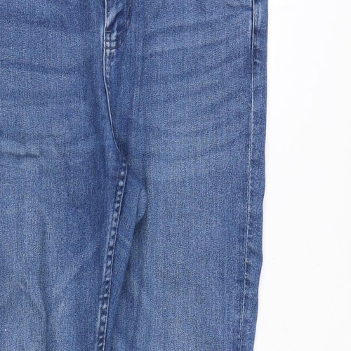 Marks and Spencer Womens Blue Cotton Skinny Jeans Size 10 Regular Zip