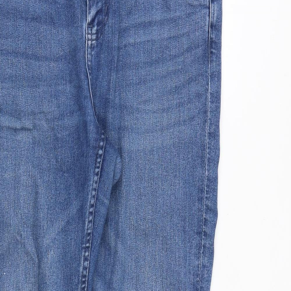 Marks and Spencer Womens Blue Cotton Skinny Jeans Size 10 Regular Zip